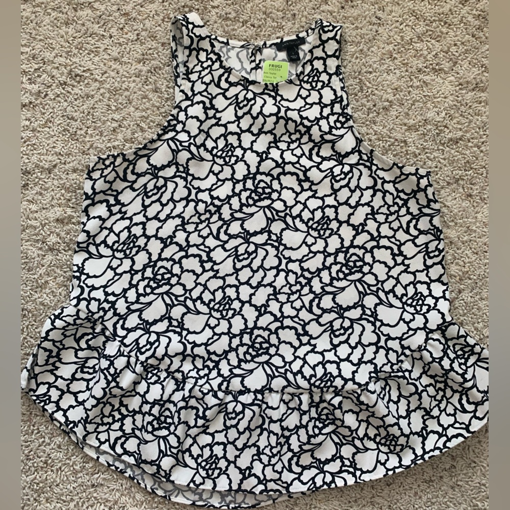 Ann Taylor sleeveless peplum blouse